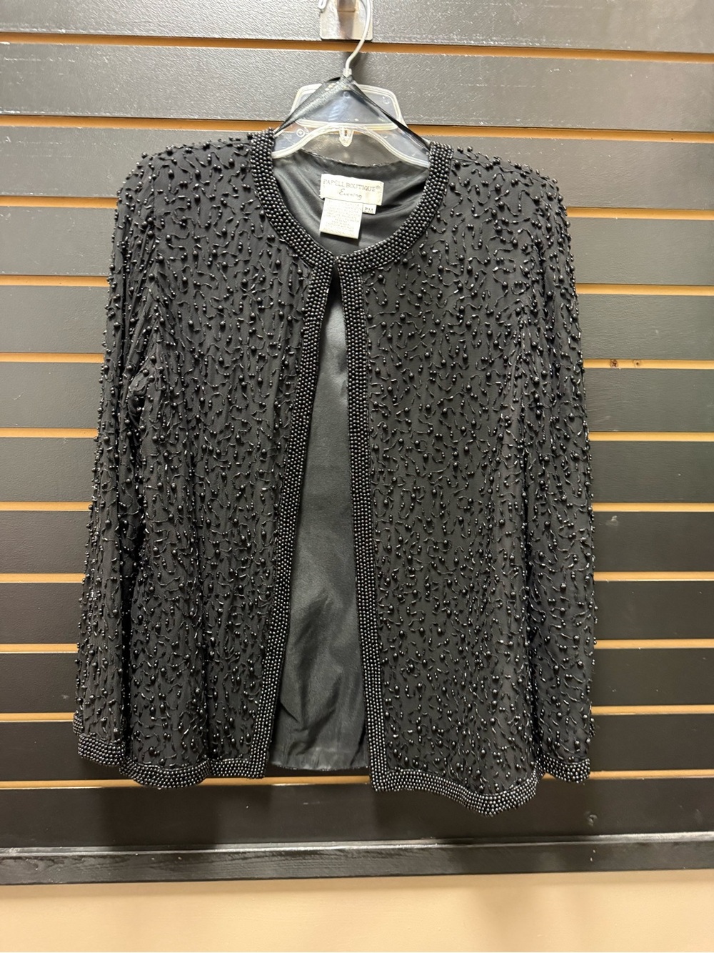 Vintage Papell Boutique Evening Black Beaded Jacket PM